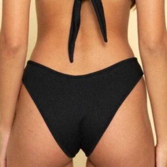 🖤 Montce NWT BOTTOMS Black Rib Lulu Bikini Bottom - 24848 Size XS - Picture 3 of 4